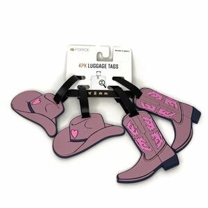 G Force Western Cowboy Hat and Cowboy Boot Luggage Bag Tags Cowgirl